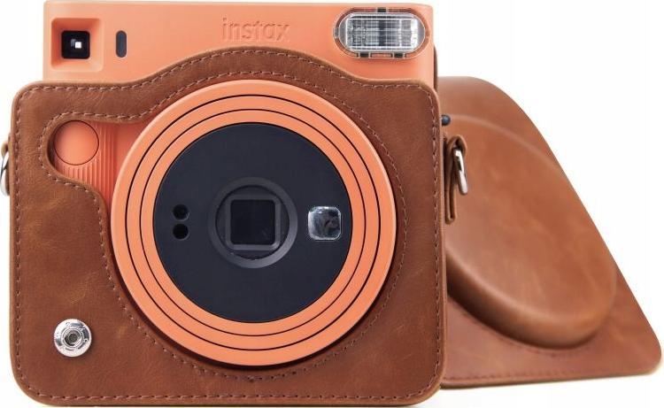 Këllëf kamerë LoveInstant Instax Square SQ1, lëkurë eko, me rrip, kafe