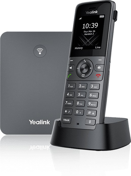 Телефон DECT IP Yealink W73P, безжичен телефонски систем, за канцеларии, црн