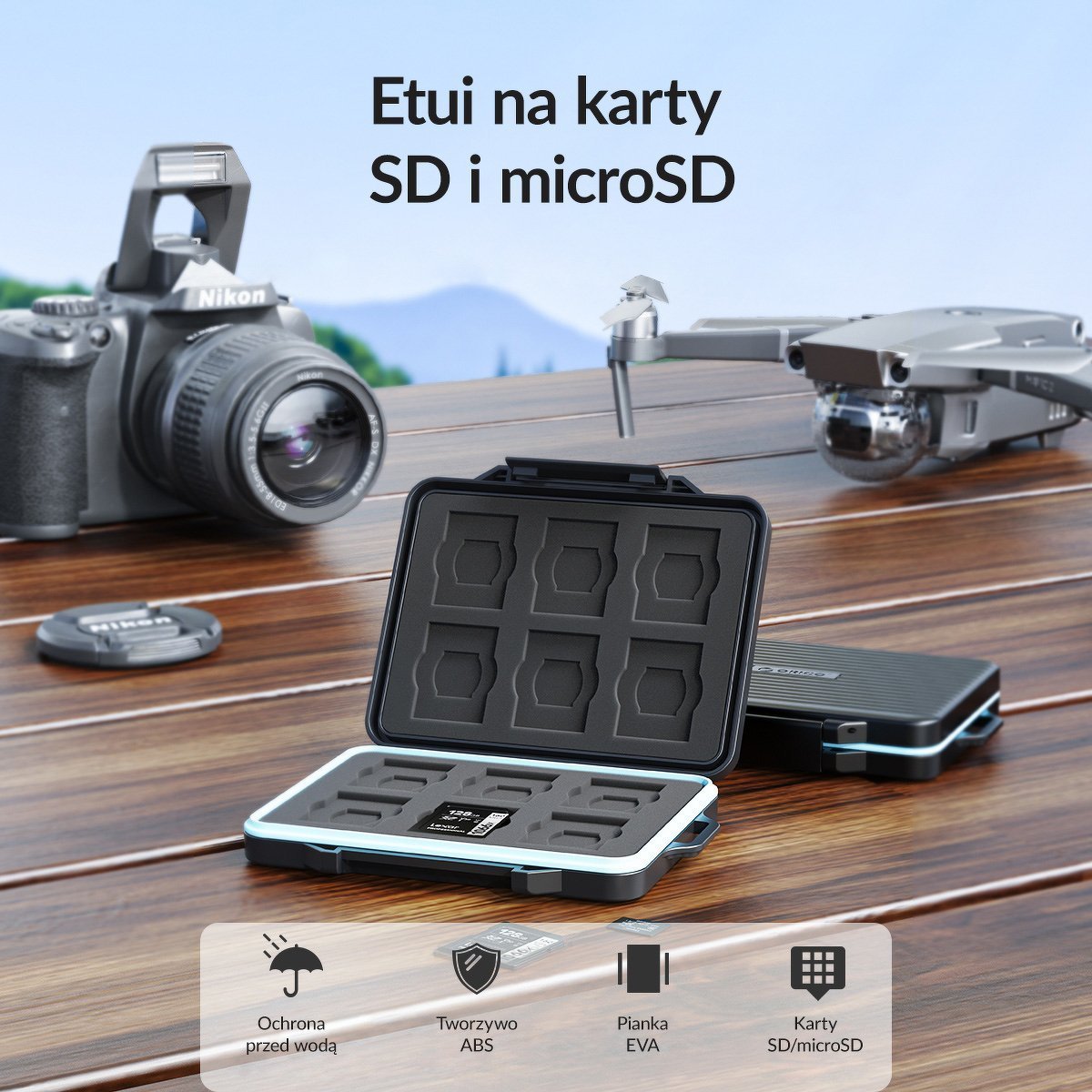 Kuti Orico PHCD-3, për 12 SD dhe 12 microSD, plastike ABS, e zezë