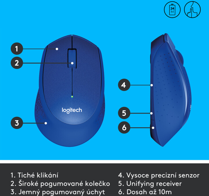 Maus pa kabllo Logitech M330, i kaltër