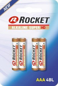 Алкални батерии Рокет HD AAA LR03, 1.5V, сет 4 парчиња