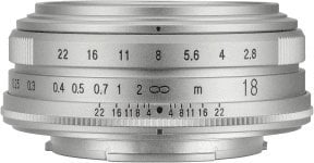 Objektiv Voigtlander Color Skopar 18mm f/2.8, për Fujifilm X, argjendtë