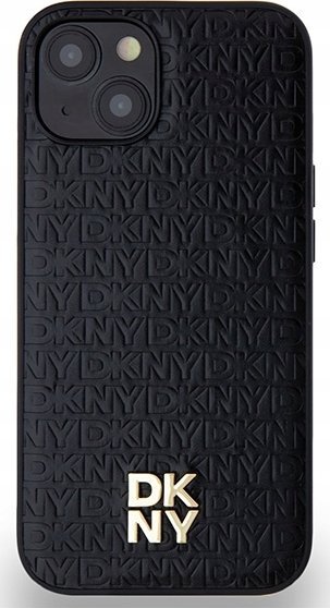 Futrollë DKNY DKHMP14SPSHRPSK, për iPhone 14 15 13, hardcase lëkurë, MagSafe, e zezë