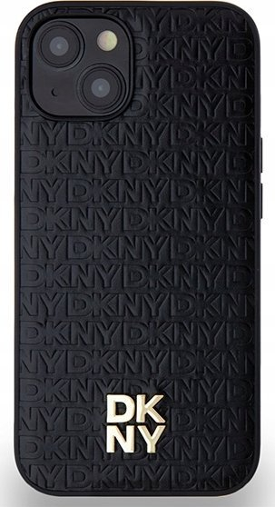 Futrollë DKNY DKHMP14SPSHRPSK, për iPhone 14 15 13, hardcase lëkurë, MagSafe, e zezë