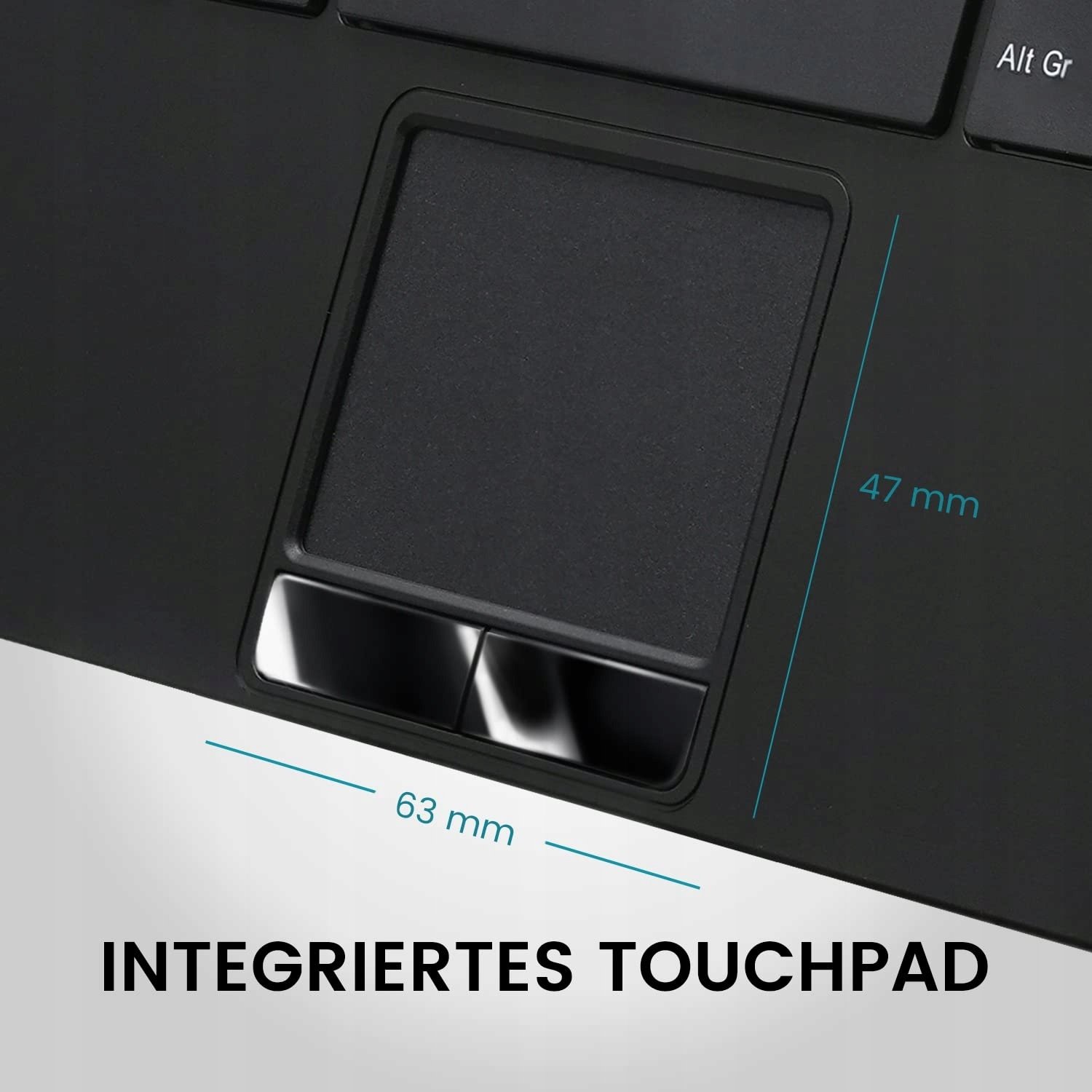 Tastierë Perixx PERIBOARD-525 H DE, QWERTZ gjerman, me touchpad, e zezë