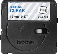 Етикет лента Brother BTAG-133, 12mm, 4m, сино на проѕирна подлога