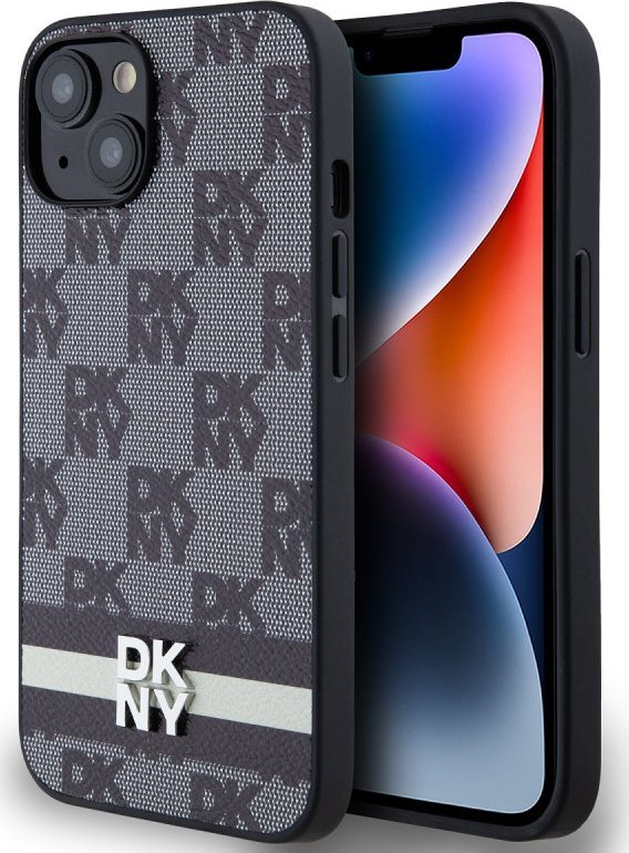 Mbulesë telefoni DKNY DKHCP14SPCPTSSK, për iPhone 14 15 13 6.1", hardcase lëkurë, e zezë