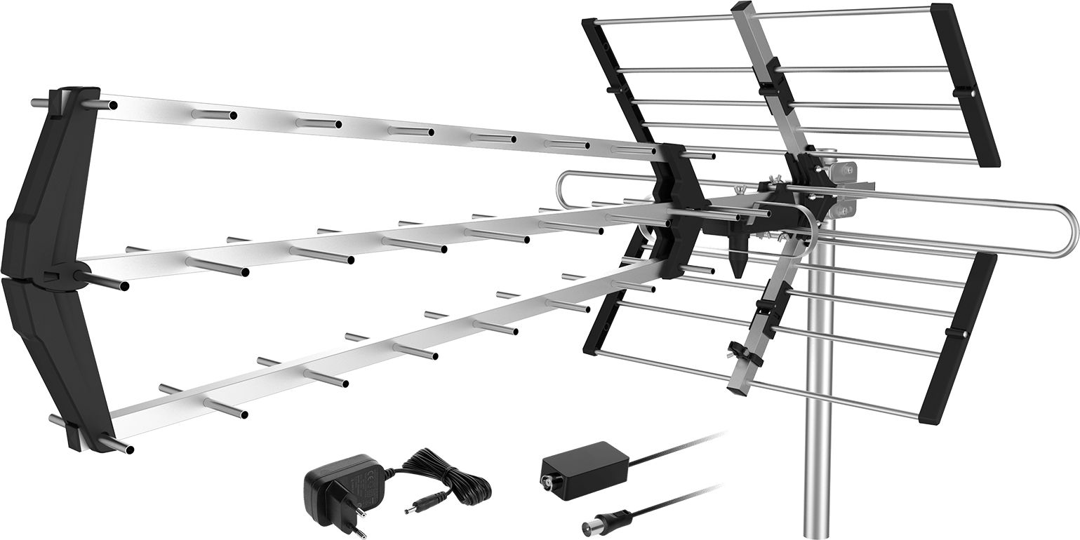 Antena e jashtme TV Cabletech, directionale, DVB-T2 HD, me filter LTE dhe përforcues