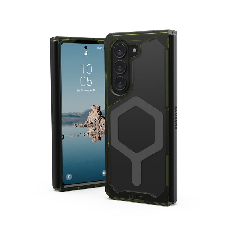 Футрола UAG Plyo Pro за Samsung Galaxy Z Fold 5, транспарентна против жолтеење, со магнет, зелена просторно сива