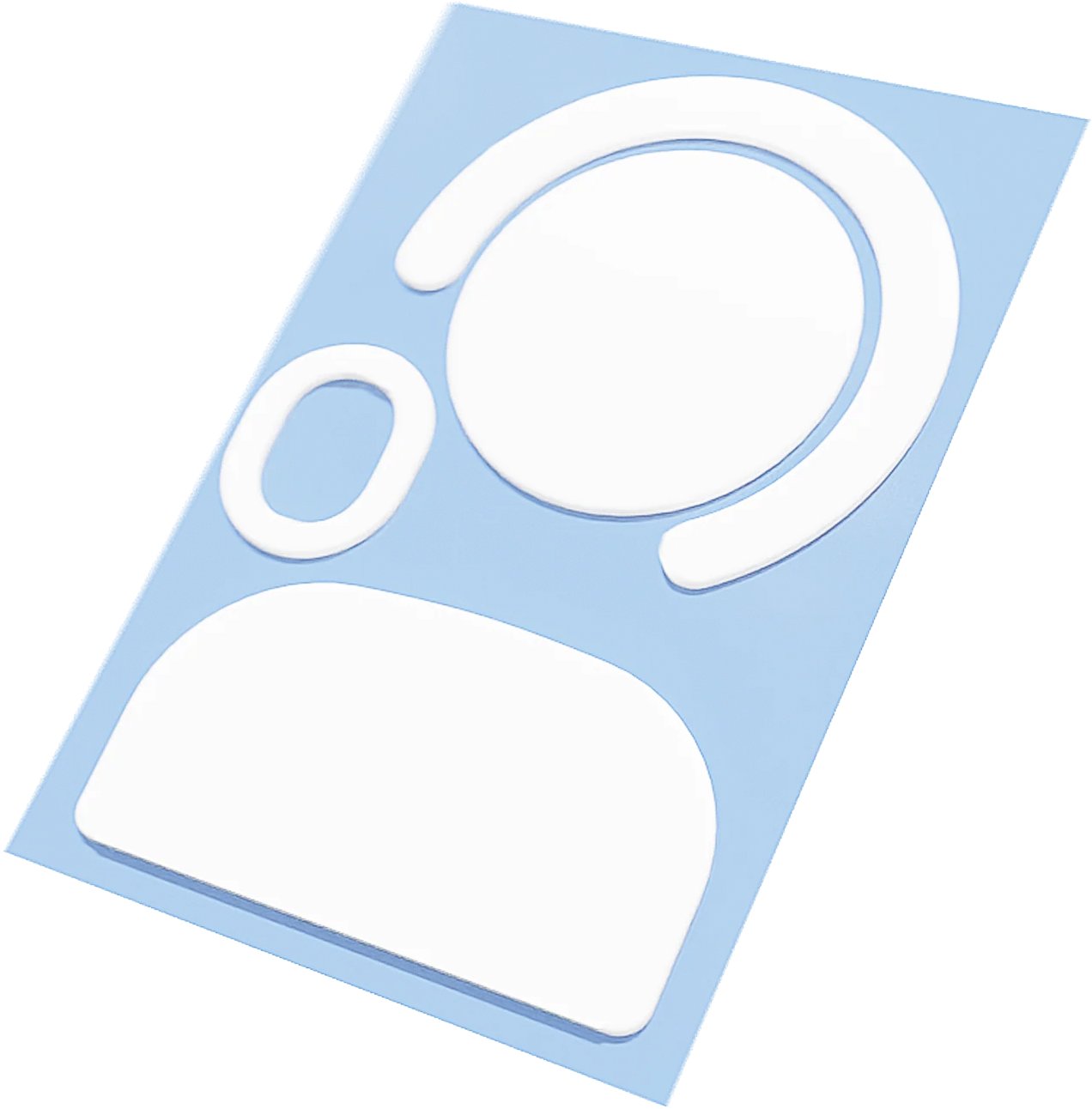 Копчиња за глушец Threepointzero Glacier, за Logitech G Pro X Superlight, PTFE, бели