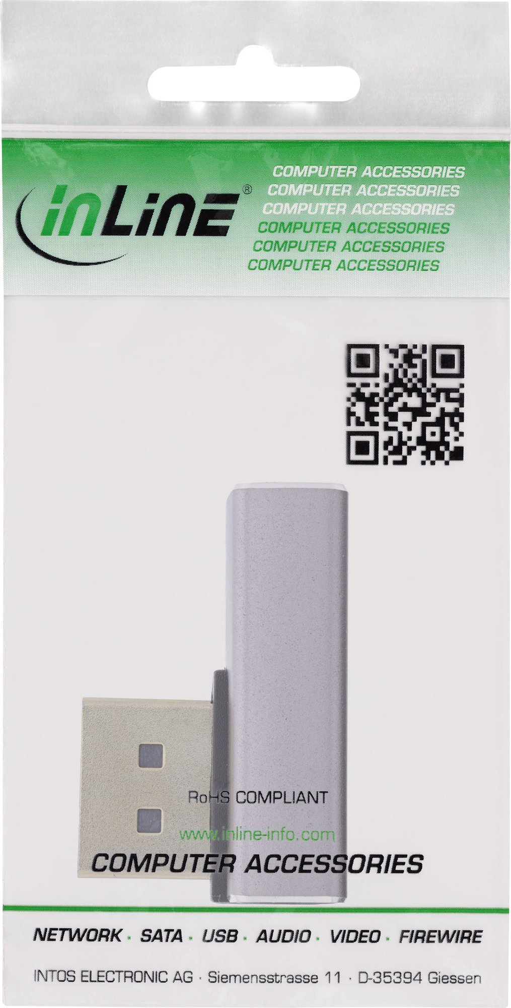 Адаптер ДисплејПорт InLine 1.4, 90° лево, 8K UHD, црн