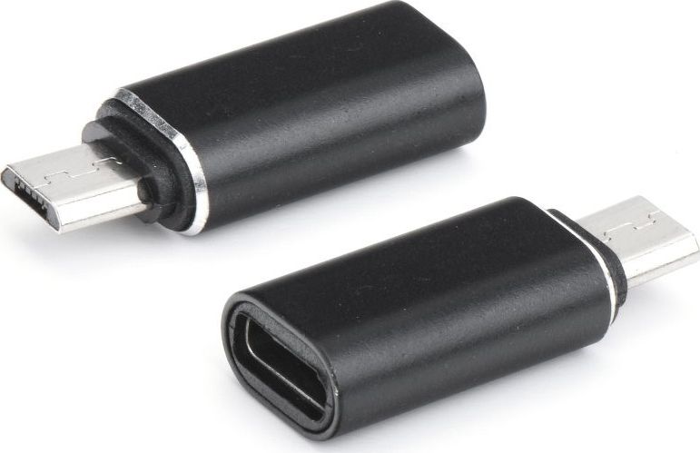 Adapter USB Type C në Micro USB, femër në mashkull, i zi
