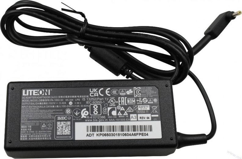 Adapter karikues për laptop Acer KP.0650H.013, universal 110-240V, i zi