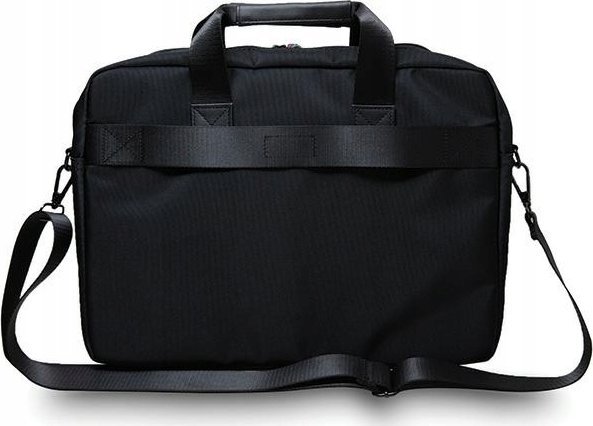 Çantë laptopi BMW BMCB15COMSCAKR, 16", najlon dhe lëkurë ekologjike, e zezë me vija të kuqe