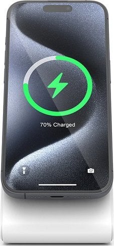 Karikues wireless 2 në 1 Crong Charger, MagSafe për iPhone dhe AirPods, i zi