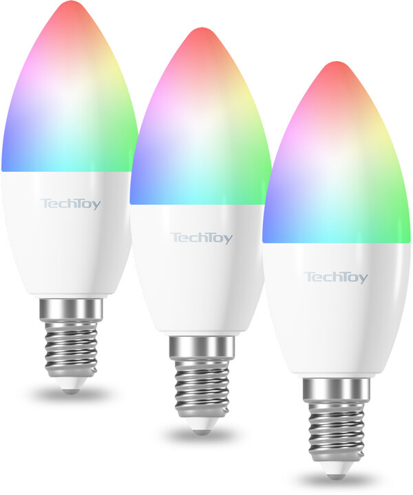 Poç TechToy Smart RGB 6W E14 ZigBee, 3 copë