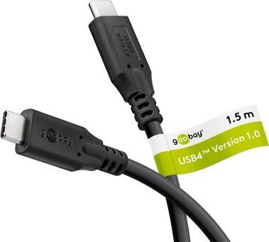 Kabел USB Goobay USB4 USB-C, 1.5 m, 240W, црн