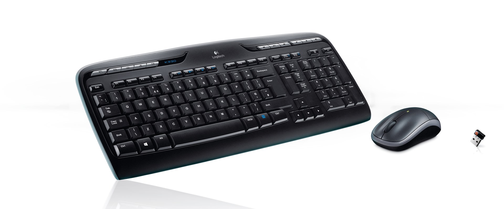 Set tastierë dhe maus Logitech Wireless Combo MK330, USB, 2.4GHz, e zezë