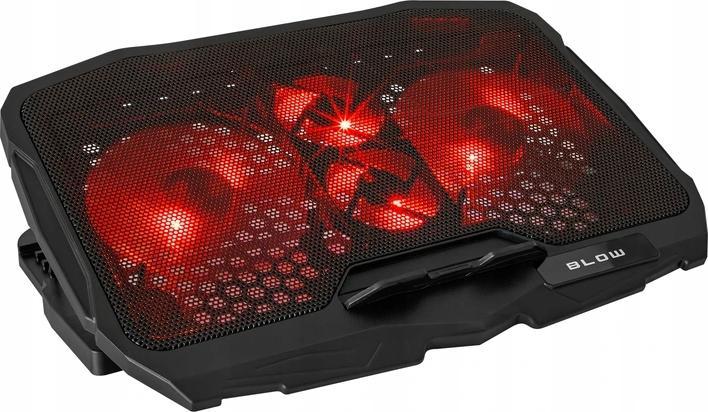 Stendë ftohëse për laptop Blow Hurricane, 12-17", 4 ventilatorë, LED i kuq, e zezë