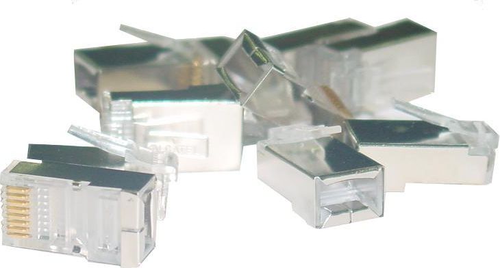 Priza RJ45 Digitus CAT.6, e mbrojtur, 8P8C, 100 copë, e argjendtë