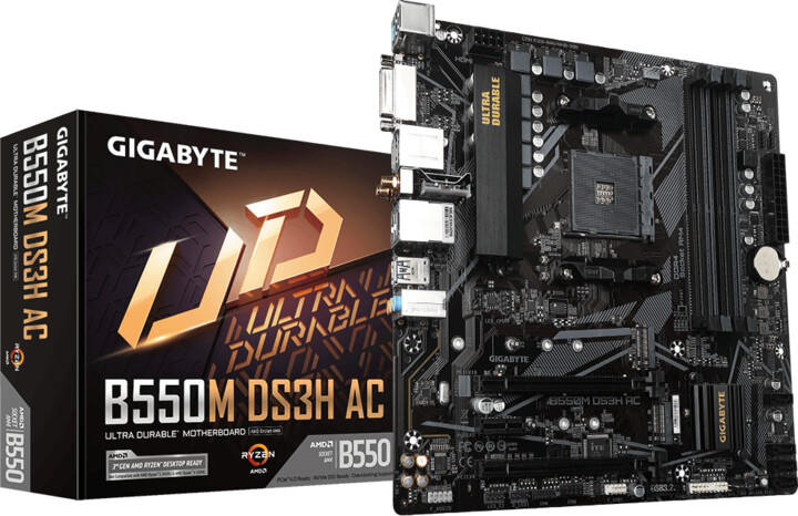Pllakë amë GIGABYTE B550M DS3H AC - AMD B550