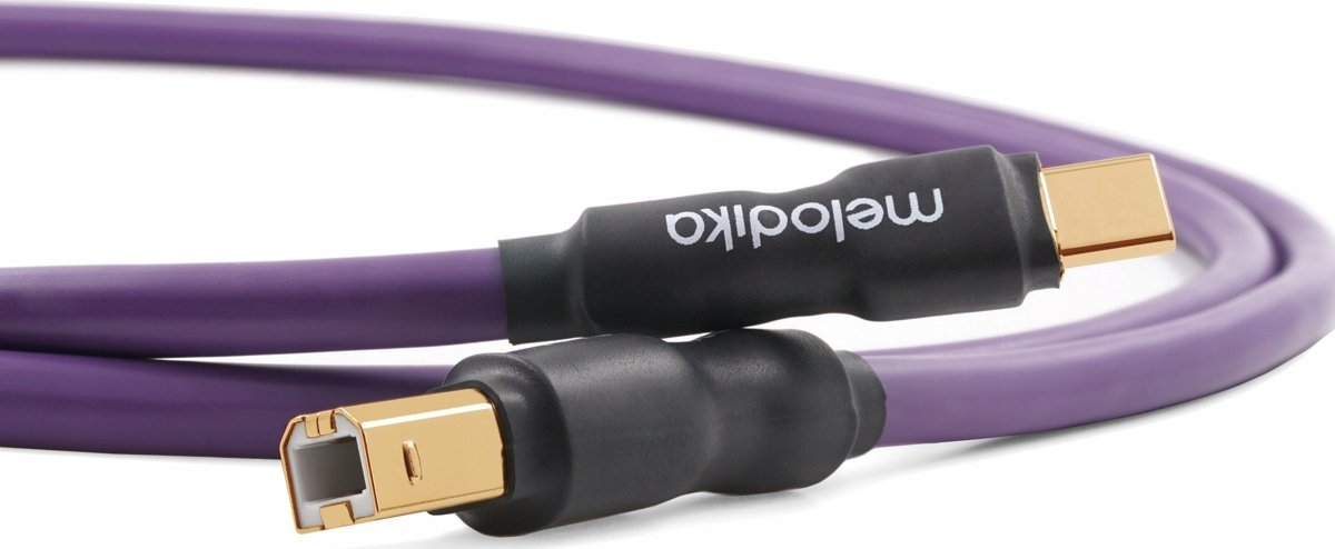 Kabllo audio Melodika MDUCB10, USB C në USB B, 1m, e purpurt