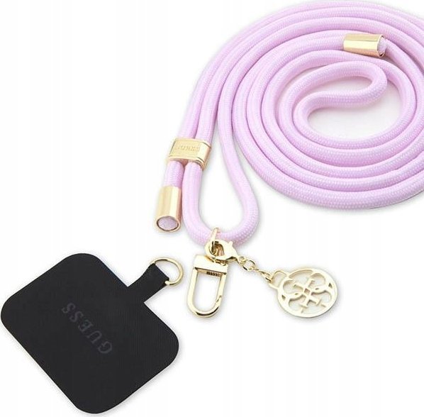 Универзална врвка за телефон Guess CBDY Cord Nylon 4G Metal Charm, најлон, златна