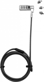 Kabëll sigurie Dicota D31713, kombinim 4 shifror, 1.8m, i argjendtë