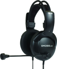 Kufje me mikrofon Koss SB40, me kabllo, mbi vesh, të zeza