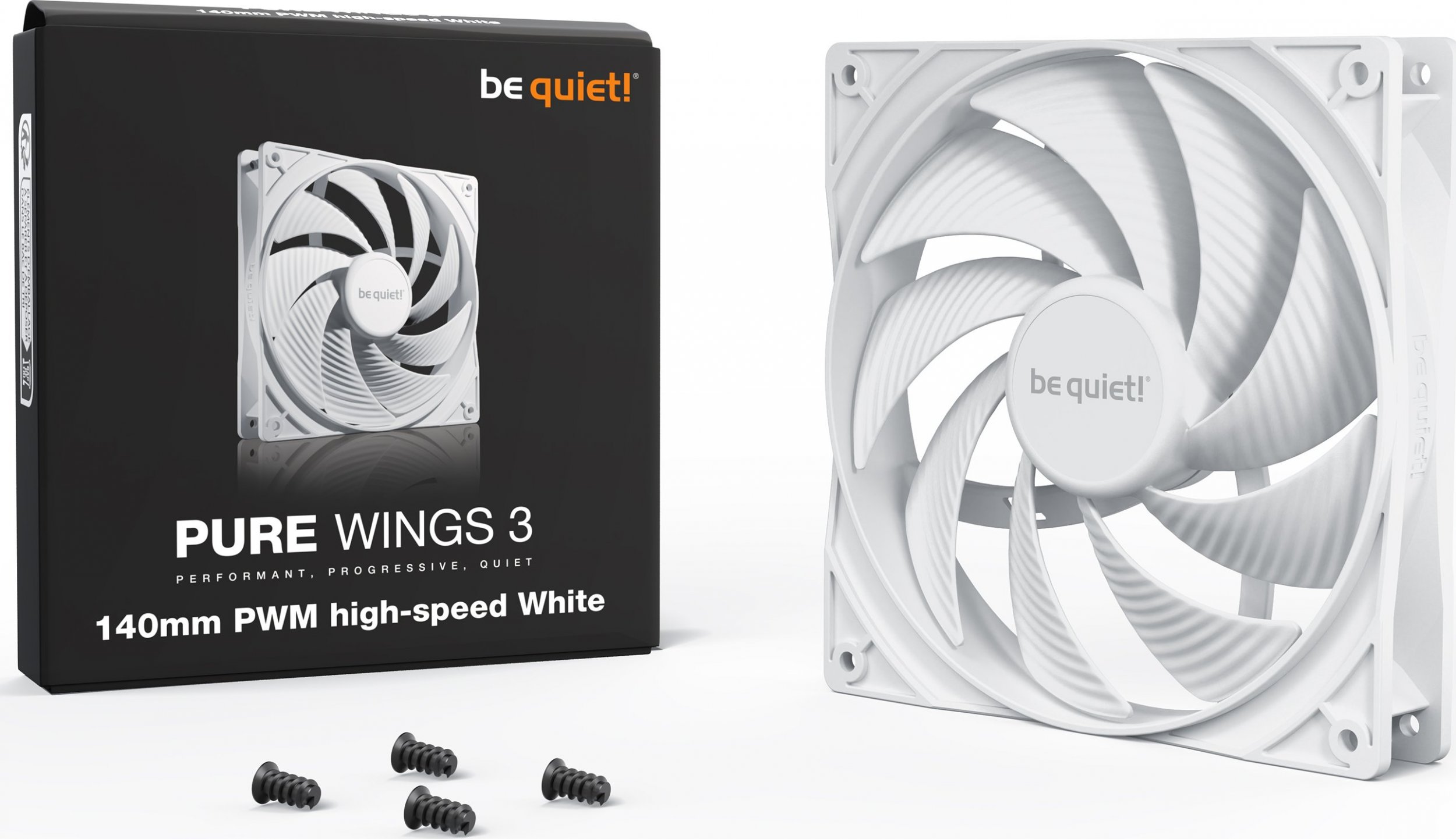Вентилатор за компјутер be quiet! Pure Wings 3 140mm PWM, high speed, бел