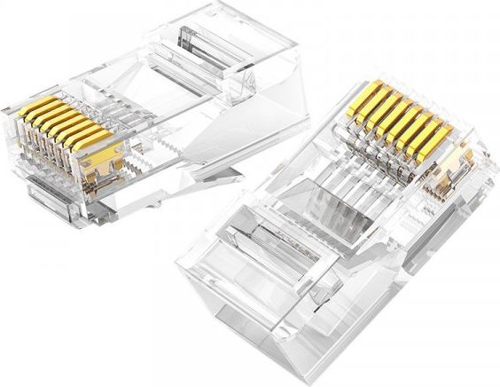 Set konektorësh rrjeti Ugreen RJ45 8P8C, Cat 6, 100 copë, transparent