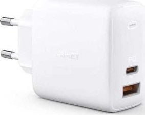 Karikues muri Aukey PA-B3 Omnia, 65W, 1x USB A 1x USB C, i bardhë