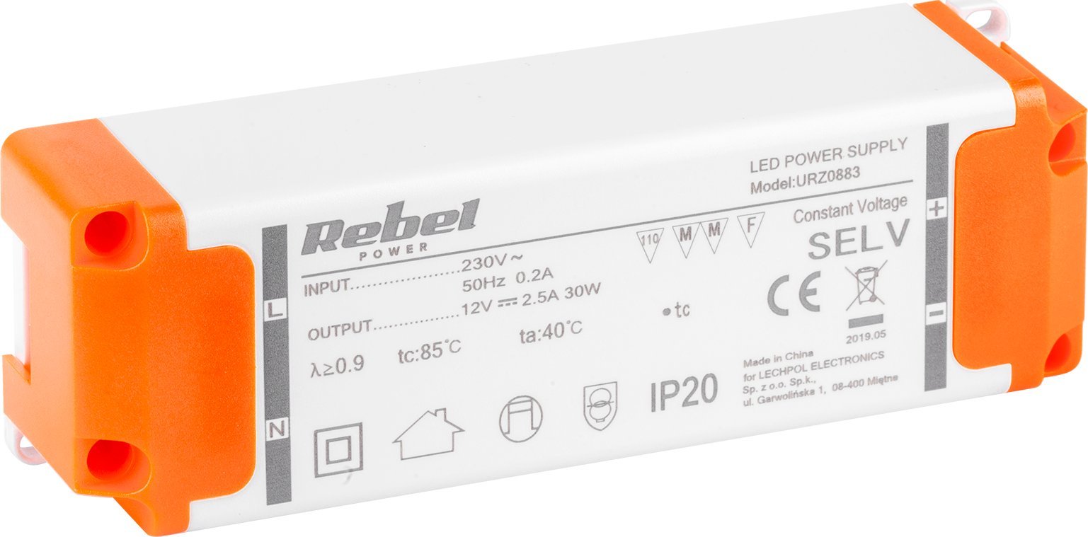 Furnizues energjie REBEL URZ0883, 12V, 2.5A 30W, i zi