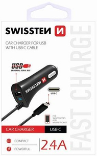 Полнач Swissten, 1x USB-A, 2.4 A, црн