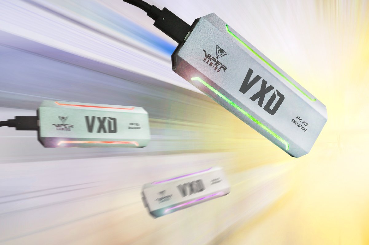 Надворешно куќиште за SSD M.2 Patriot VXD PV860UPRGM, USB 3.2 Gen2, RGB, алуминиум
