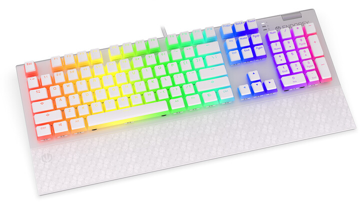 Tastierë Endorfy Omnis Pudding Onyx White Blue, Kailh Blue, US, e bardhë