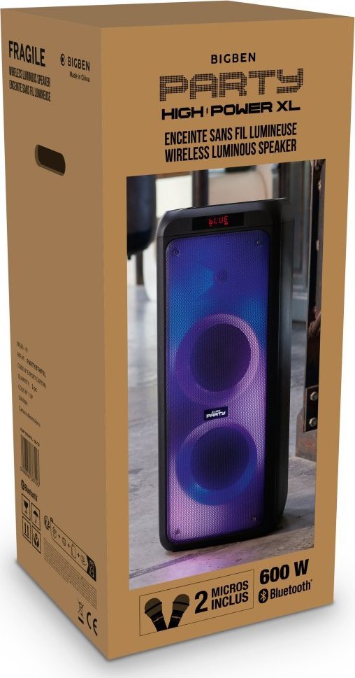 Звучник Bigben PARTYBTHPXL Partybox, 600W, Bluetooth, со LED светла