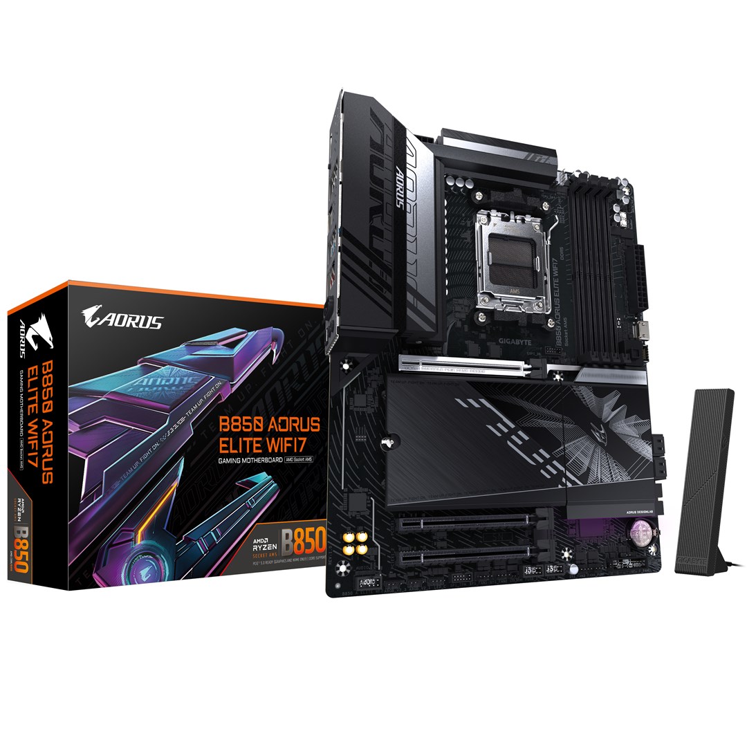 Pllakë bazë GIGABYTE B850 AORUS ELITE WIFI7, AM5, DDR5 8200 MHz, e zezë