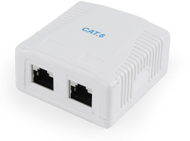 Заштитен приклучок Gembird (NCAC-2F6-01), 2xRJ45, кат. 6, бело