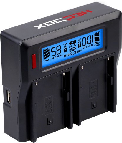 Karikues baterie HEDBOX RP-DC50, 2 slote, ekran LCD, i zi