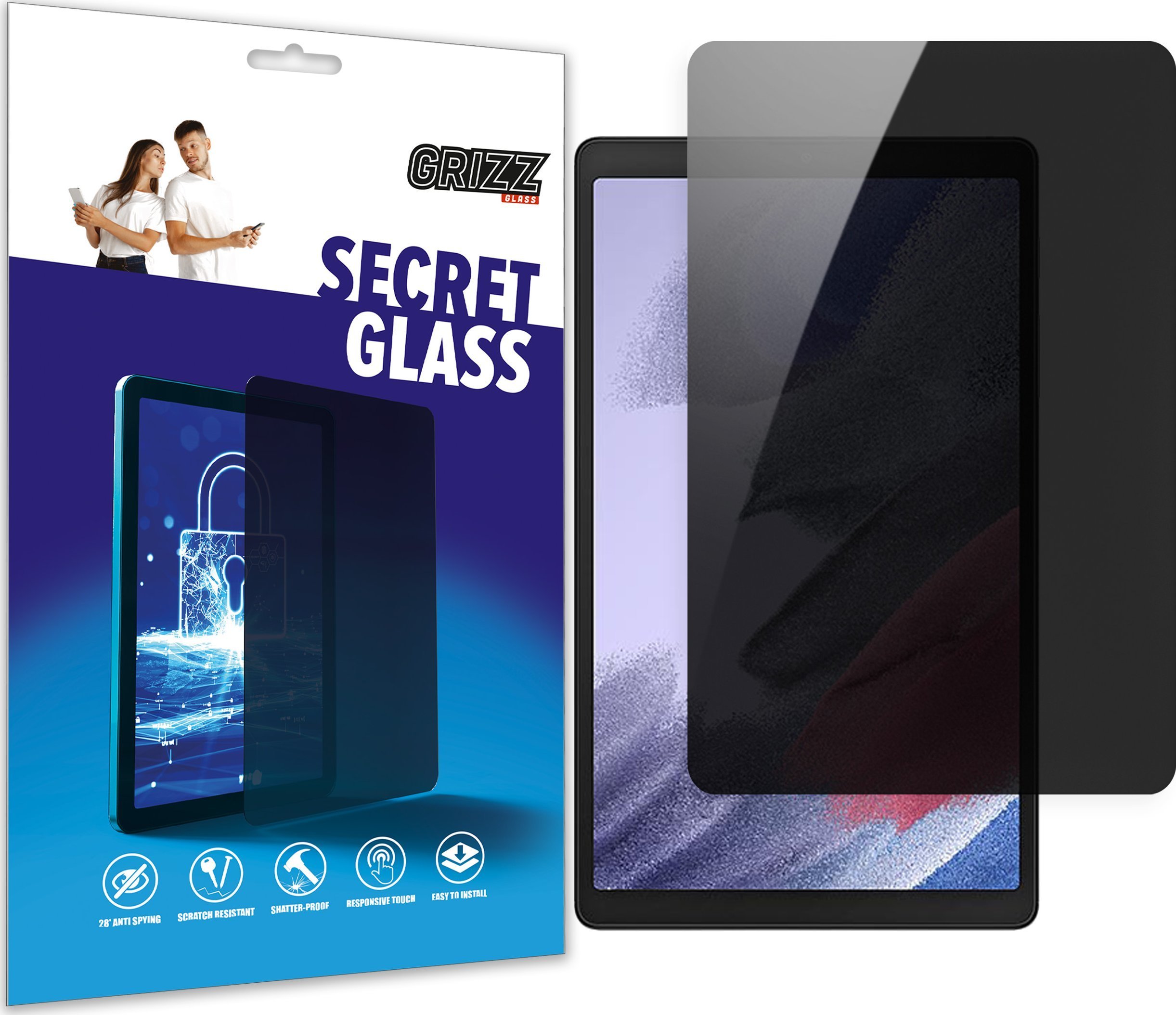 Xham privatësie Grizz SecretGlass për Samsung Galaxy Tab A7 Lite 2021, hibrid, mat, transparent