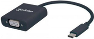 Përshtatës Manhattan USB-C në VGA (151771), i zi