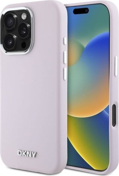 Mbështjellës telefoni DKNY DKHMP16LSMCHLP për iPhone 16 Pro 6.3", silikon liquid, MagSafe, rozë
