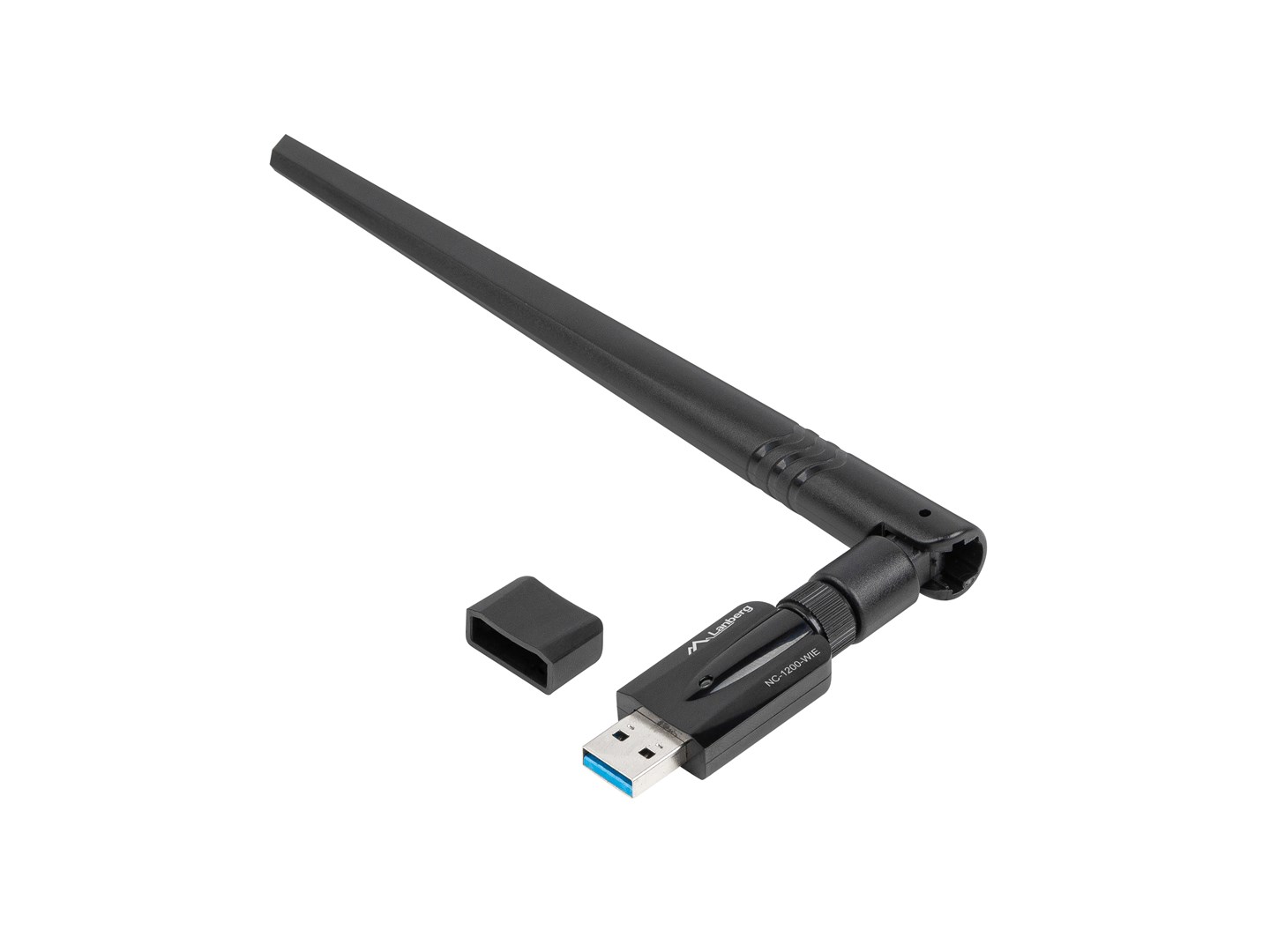 [OUTLET] Përshtatës rrjeti Lanberg NC-1200-WIE, USB 3.2, Wi-Fi, 1200Mbps, i zi