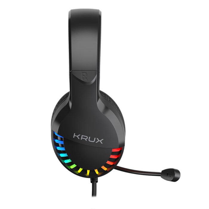 Kufje Krux Fizz RGB, me kabllo, të zeza