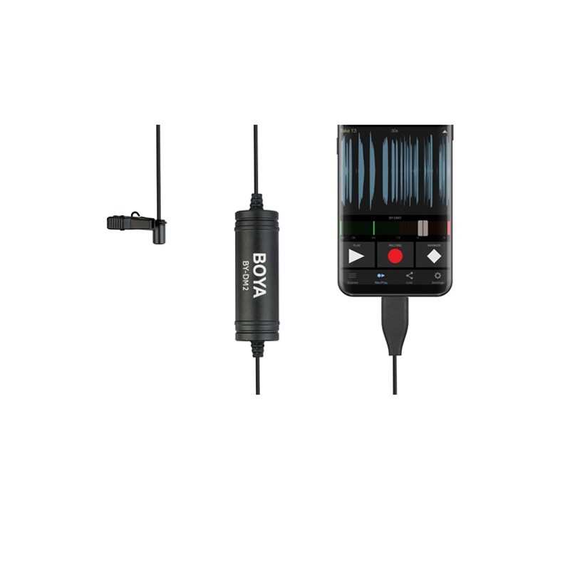BOYA BY-DM2 USB Type-C omnidirectional lavalier microphone for Android