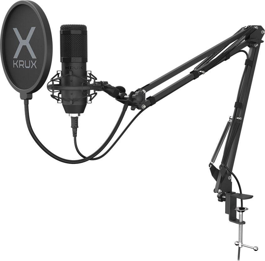 Mikrofon Krux EDIS 1000, kondensator kardioid, USB, i zi