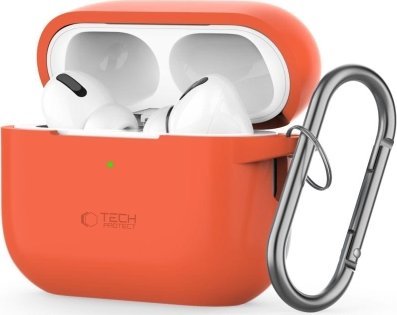 Këllëf silikon Tech-Protect Hook për Apple AirPods Pro Pro 2, me karabinë, i zi