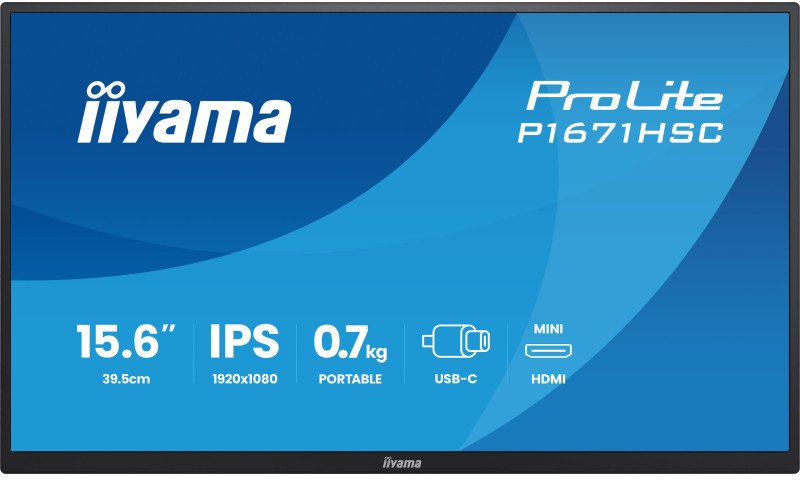 Monitor portativ Iiyama ProLite P1671HSC B1, 15.6", Full HD, i zi