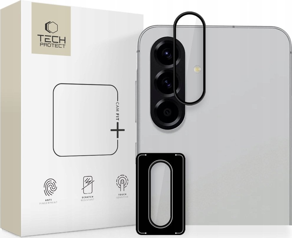 Mbulesë kamere Tech-Protect Camring Fit+, për Samsung Galaxy A36 5G A56 5G, alumini dhe xham, e zezë